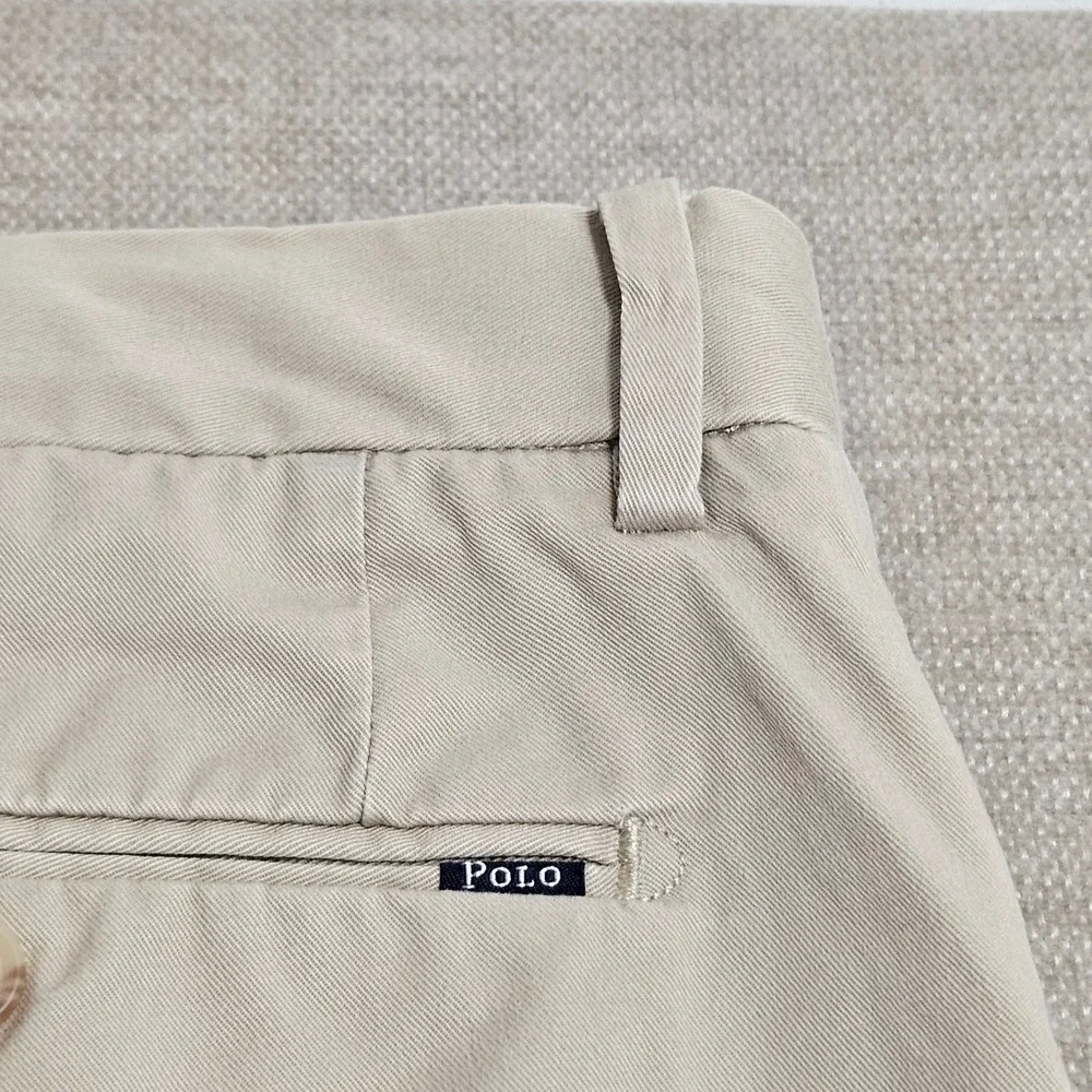 Polo Ralph Lauren Chino Pants Mens 36x32 Tan Stretch Straight Fit Khakis
